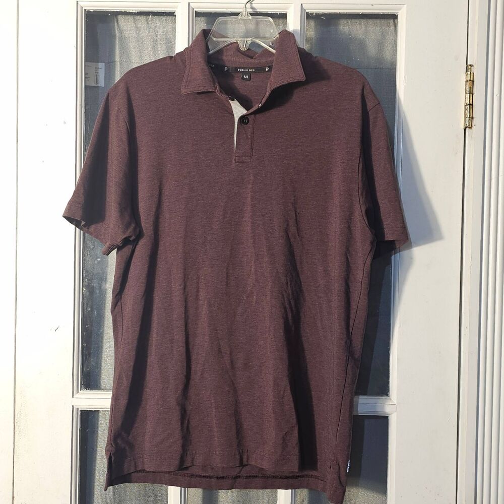 Public Rec Mens Burgundy Short Sleeve‎ Polo Shirt Medium